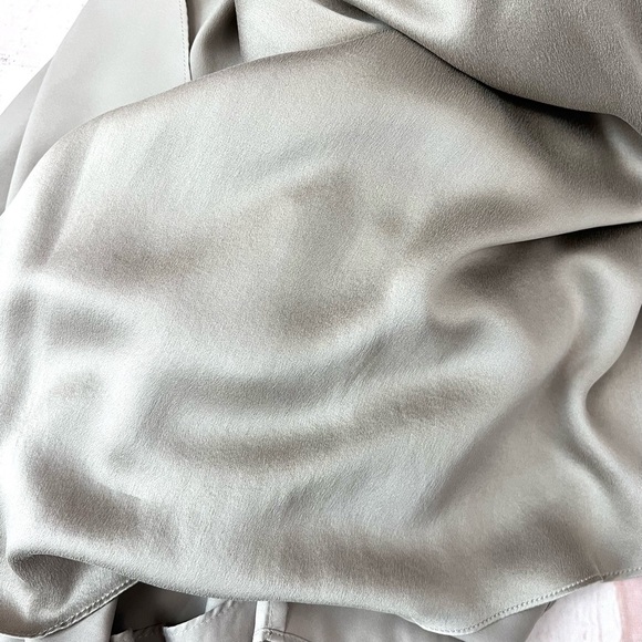 Banana Republic Taupe Brushed Silk Ruched Sleeveless Retro Flare Pocket Dress - Picture 15 of 15